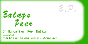 balazs peer business card